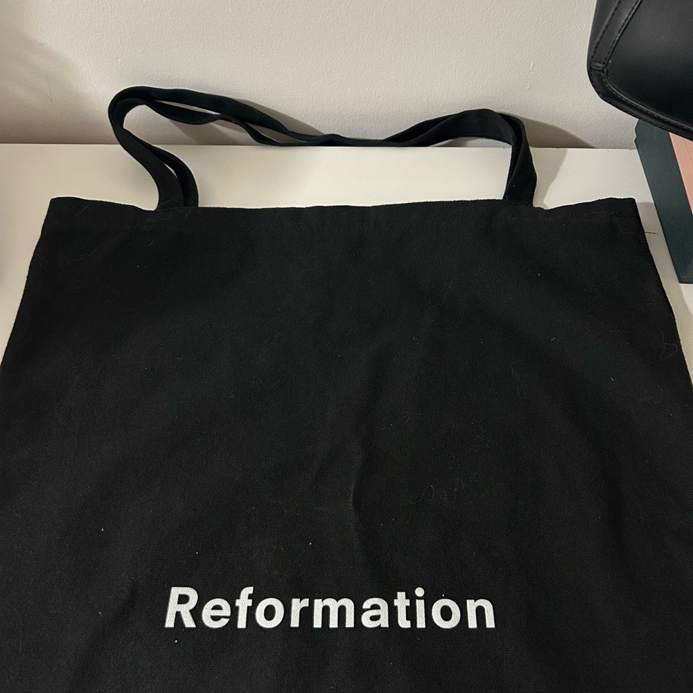 SOLD-Reformation Classic Black Canvas Tote